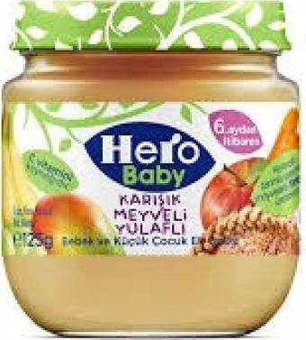 Hero Baby 12'Li Karışık Meyveli Yulaflı Kavanoz Mama 125 Gr