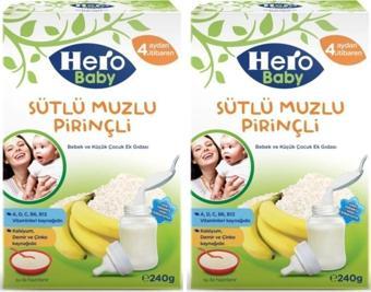 Hero Baby 200Gr Gece Sütlü Muzlu Pirinçli 2 Li Set Kaşık Maması