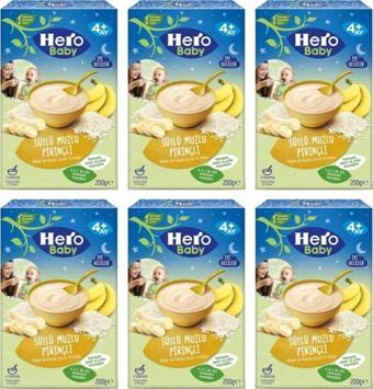 Hero Baby Gece Sütlü Muzlu Pirinçli Kaşık Maması 4+ Ay 200Grx6 Adet