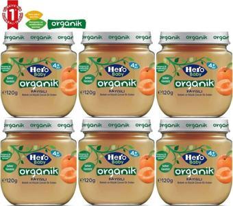 Hero Baby Kavanoz Maması 120Gr Organik Kayısılı (6 Lı Set)