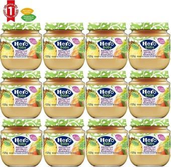 Hero Baby Kavanoz Maması 125Gr Armut Ananas Şeftali (12 Li Set)