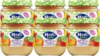 Hero Baby Kavanoz Maması Şeftali Muzlu 125 Gr X 6 Adet