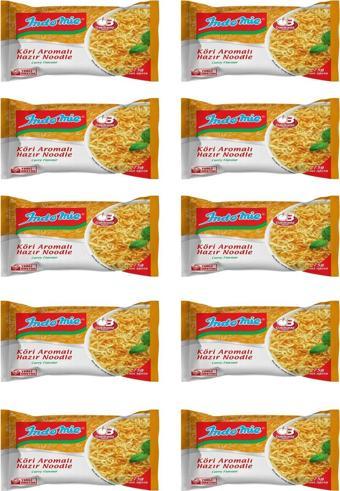 Indomie 10'Lu Köri Aromalı Hazır Noodle. Çin Çubuğu (Chopstick) Hediyeli.