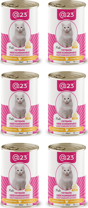 @23 Yetişkin Kedi Konservesi Tavuk Aromalı 415 g x 6 adet