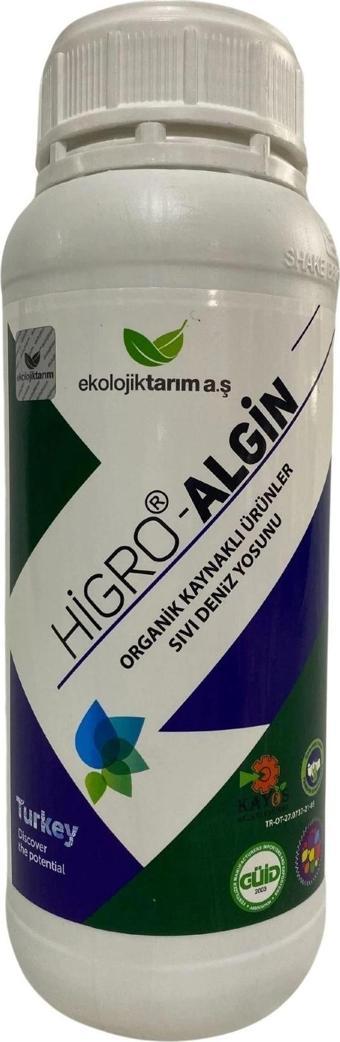 Higro-Algin Organik Kaynaklı Sıvı Deniz Yosunu Sıvı Yaprak Gübresi 1 Lt