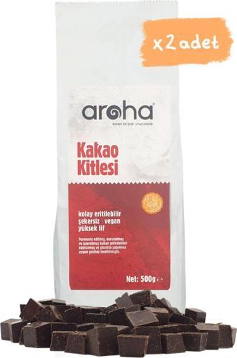 Aroha Şekersiz, Vegan, Glutensiz Kakao Kitlesi (%100 Kakao) 500 Gr X 2 Adet