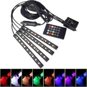 HLD Araç Içi Aydınlatma Kumandalı Müziğe Duyarlı RGB I 7 LED Ayak Altı LED I 8 Farklı Renk