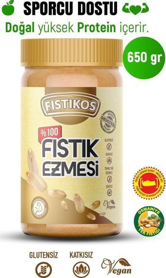 FISTIKOS %100 Şekersiz Yer Fıstığı Ezmesi 650 G