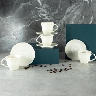 Tulu Yonca 12 Parça 6 Kişilik Çay Fincan Takımı Krem 200 ml