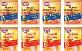 Dr.Oetker Kabartma Tozu 15 li + Vanilya 15 li x 8 li Ekonomik Paket