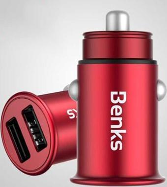 Benks C27 Araç Şarj Cihazı Çift USB 4.8A Hızlı Şarj Aleti Çakmaklık Tipi