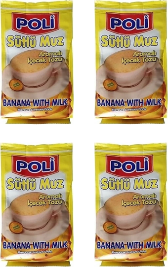 Poli Toz İçecek Sütlü Muz 250 Gr X 4 Adet