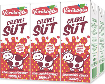 Yörükoğlu Çilekli Süt 180 Ml X 6 Adet