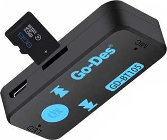 Go-Des GD-BT105 Bluetooth Reciever Mikrofonlu Tak & Çalıştır 3.5 mm Kablosuz Ses Alıcısı