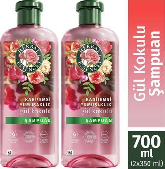 Herbal Es Kadifemsi Yumuşaklık Gül Kokulu Şamp350Ml x2 