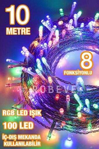 Robeve 10 Metre 100 Ledli Rgb Renk Fişli Led Işık Dekor Yılbaşı Ağacı Işığı Organizasyon Led Işık Rgb