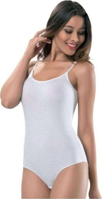 Mbb E-Ticaret 3 Adet Tutku Kadın İp Askılı Beyaz Çıtçıtlı Body 0148