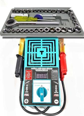 Tuğra 200 Amper Akü Test Cihazı 6/12/24 V 40 Parça Mini Lokma Seti