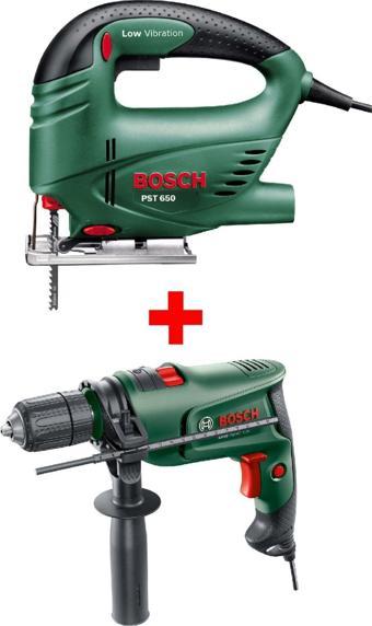 Bosch Dekupaj Testere Makinesı Pst 650 + Darbeli Matkap Easyimpact 600 + Matkap Ucu Seti