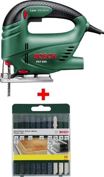 Bosch Dekupaj Testere Makinesı Pst 650 Dekopaj+ 10 Parça Metal Ahşap Karışık Testere Bıçağı