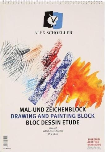 alex schoeller ALEX RESİM DEFTERİ 165GR 35x50 SPİRALLİ 15 YP 165.35