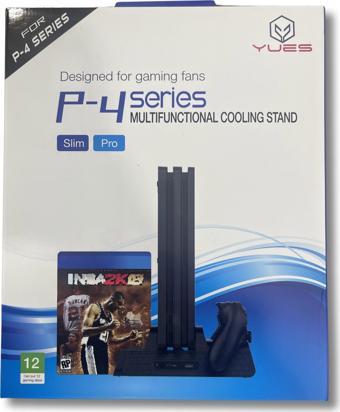 YUES Ps4 Multi Fonksiyonel Stand Fanlı Oyun Stand Şarj Standı (PS4 FAT / SLİM / PRO UYUMLU)