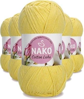 Nako 5 Adet Cotton Lüks Yelek Tunik Kazak Bluz Hırka İpi Yünü Açık Sarı 97554