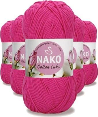 Nako 5 Adet Cotton Lüks Yelek Tunik Kazak Bluz Hırka İpi Yünü Fuşya 97572