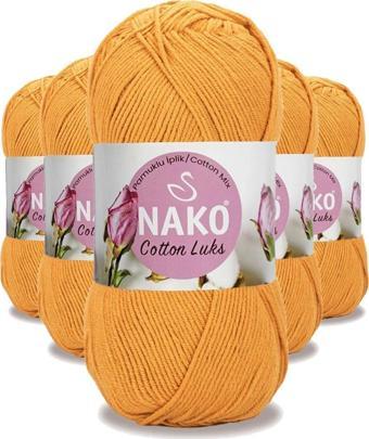 Nako 5 Adet Cotton Lüks Yelek Tunik Kazak Bluz Hırka İpi Yünü Koyu Sarı 97553