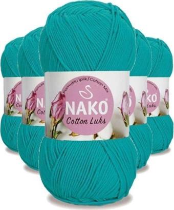 Nako 5 Adet Cotton Lüks Yelek Tunik Kazak Bluz Hırka İpi Yünü Koyu Turkuaz 97581