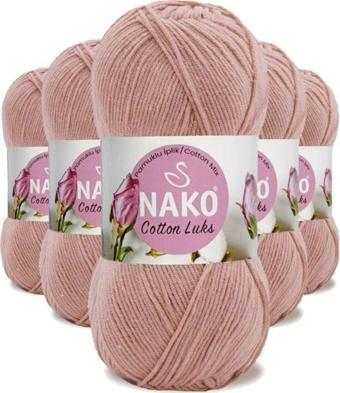 Nako 5 Adet Cotton Lüks Yelek Tunik Kazak Bluz Hırka İpi Yünü Pudra 97545