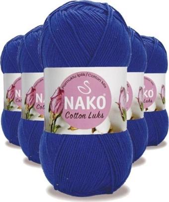 Nako 5 Adet Cotton Lüks Yelek Tunik Kazak Bluz Hırka İpi Yünü Saks Mavi 97561