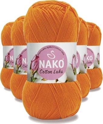 Nako 5 Adet Cotton Lüks Yelek Tunik Kazak Bluz Hırka İpi Yünü Turuncu 97552