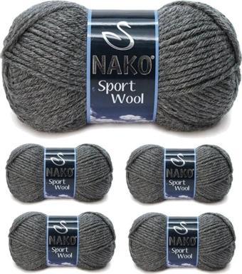 Mbb E-Ticaret 5 Adet Sport Wool Atkı Bere Ceket Yelek Örgü Ipi Yünü No: 193 Koyu Gri Melanj