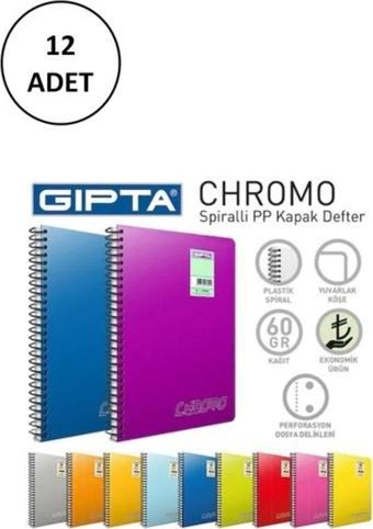 Mbb E-Ticaret Chromo Spiralli Pp Kapak Defter A4-60 Yaprak Düz 12 Adet