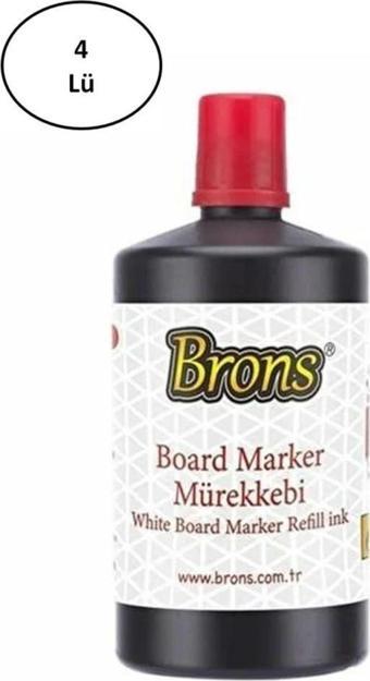 Mbb E-Ticaret Brons Br-9152 250 Cc Kırmızı Tahta Kalemi Mürekkebi 4'Lü