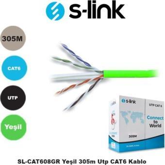 S-Link Cat6 305Mt 24 Awg Utp Kablo Yeşil Sl-Cat608Gr