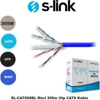 S-Link Sl-Cat608Bl Cat6 305 Metre 24 Awg Utp Mavi Kablo