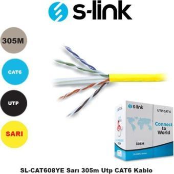 S-link SL-CAT608YE Sarı 305m Utp CAT6 Kablo