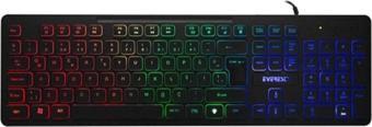 Everest Kb-120 Sleek Siyah Usb Gökkuşağı Aydınlatmalı Q Gaming Oyuncu Klavyesi