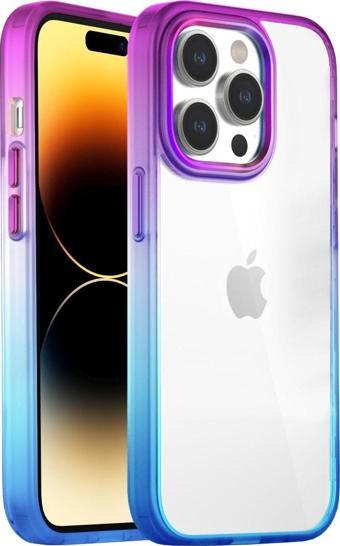 Buff Iphone 14 Pro Air Bumper Rainbow Kılıf Blue Purple