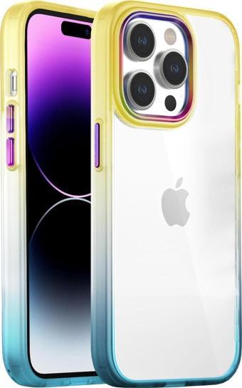 Buff Iphone 14 Pro Max Uyumlu Bumper Rainbow Kılıf Yellow Green