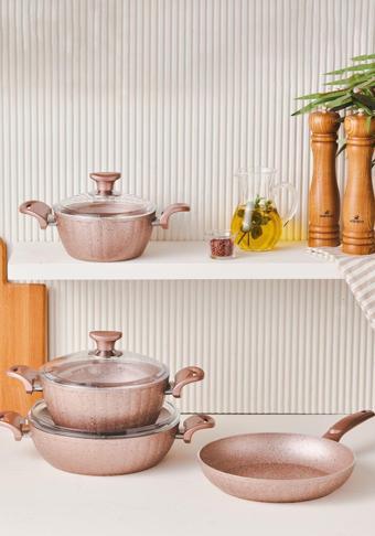 Cookplus Biogranit Dream 7 Parça Tencere Seti Rose