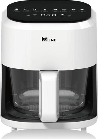 Miline Cam Hazne 4lt Airfryer Sıcak Hava Fritözü