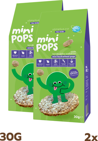 2 Paket Mini Pops Atıştırmalık Karabuğday Patlakları 30G