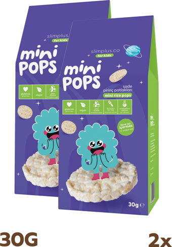 2 Paket Mini Pops Atıştırmalık Pirinç Patlakları 30G
