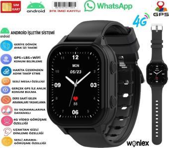 Wonlex 4G Si̇M Kartli Gps'Li̇ Çocuk Saati̇ Kt19Pro (Whatsaap-Wi̇Fi̇-İmei̇ Kayitli-İps Ekran-Hizli Akici Menü)