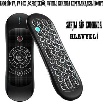 Tmax Şarjli/Klavyeli̇/Akilli Ai̇R Kumanda(Tv Box-Androi̇D Tv-Pc-Projektör Uyumlu)