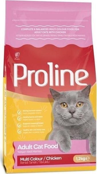Proline Renkli Taneli Tavuklu Yetişkin Kedi Maması 1.2 Kg