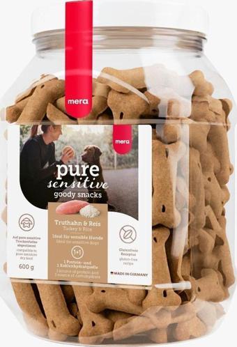 Mera Pure Sensitive Hindili Pirinçli Köpek Bisküvisi 600 g